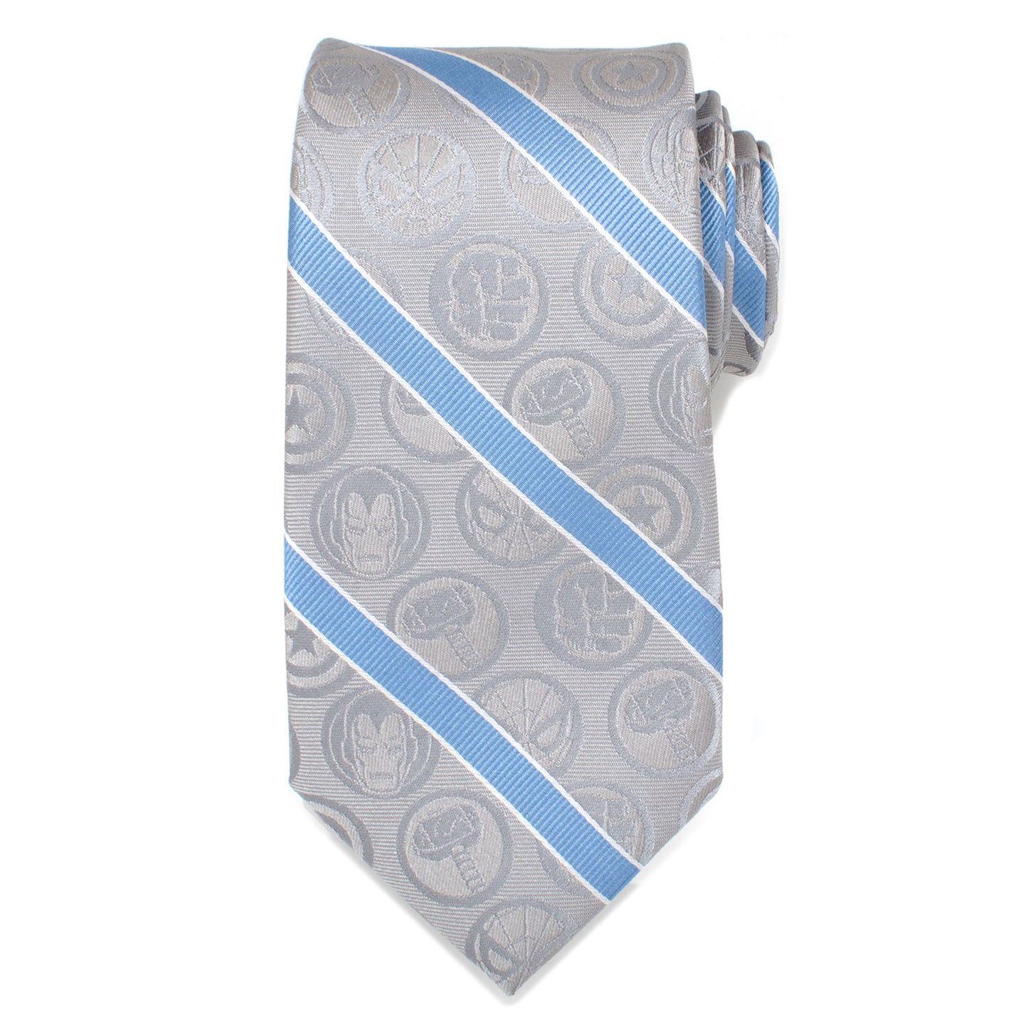 Marvel Comics Gray and Blue Stripe Men's Tie Image 3