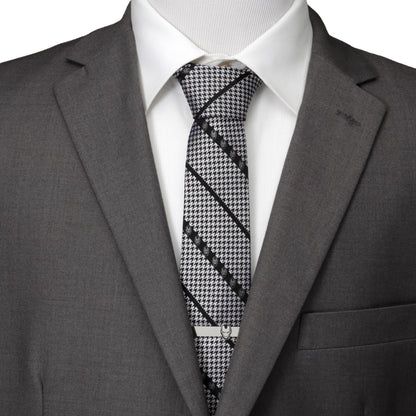 Iron Man Houndstooth Black Men's Tie Image 2