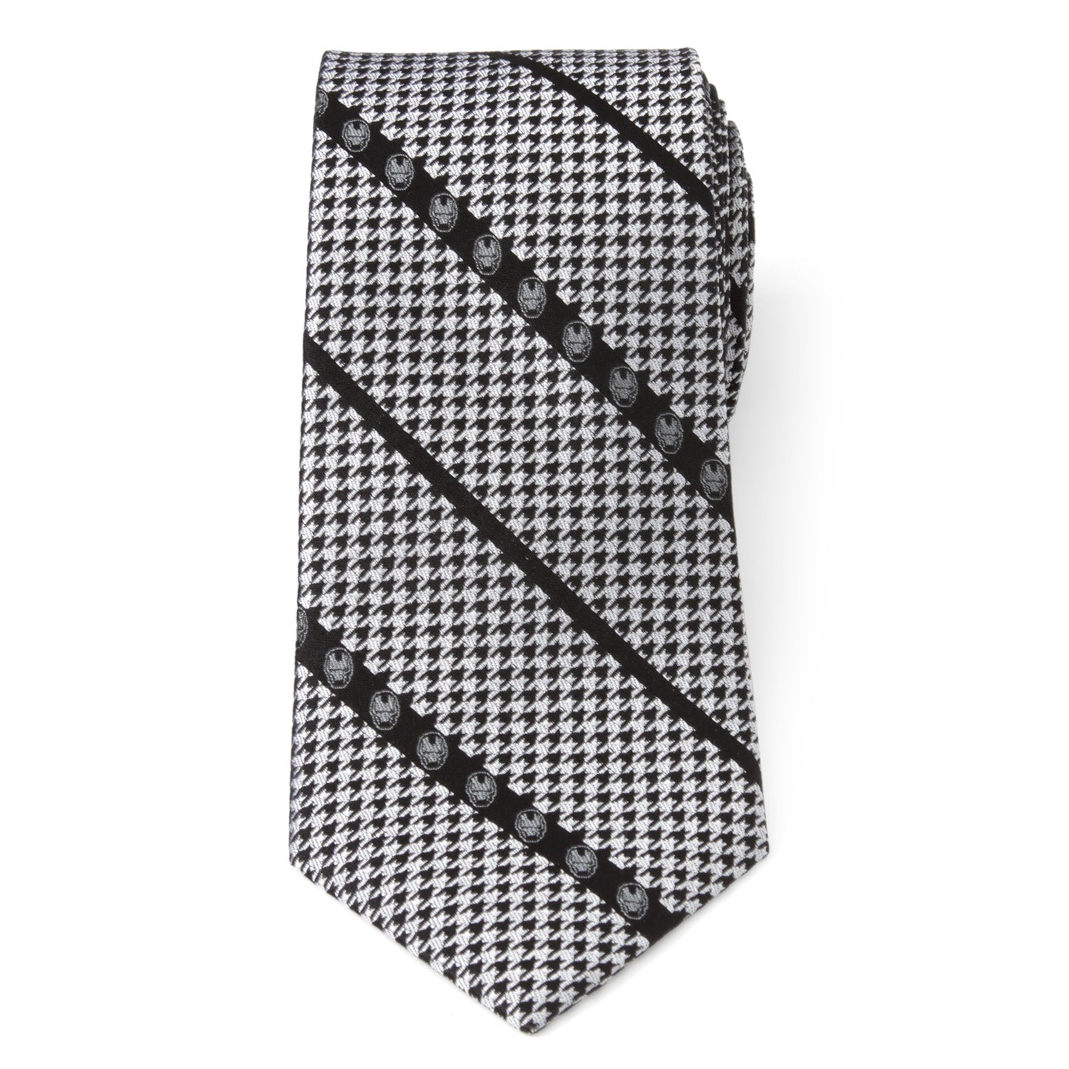 Iron Man Houndstooth Black Men's Tie Image 3