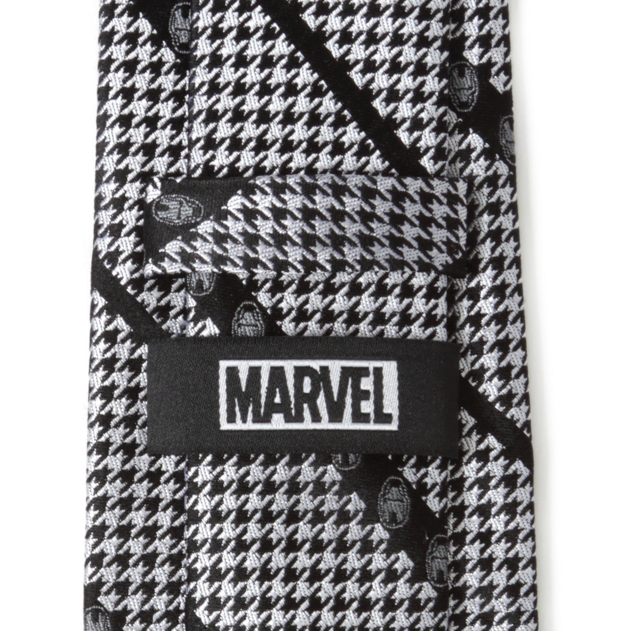 Iron Man Houndstooth Black Men's Tie Image 4