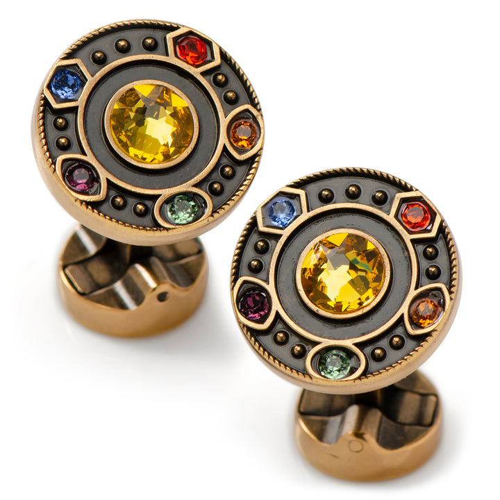 Infinity Stones Antique Gold Cufflinks Image 2