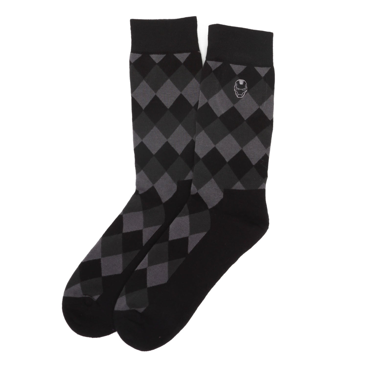 Iron Man Argyle Black Men's Socks Image 2