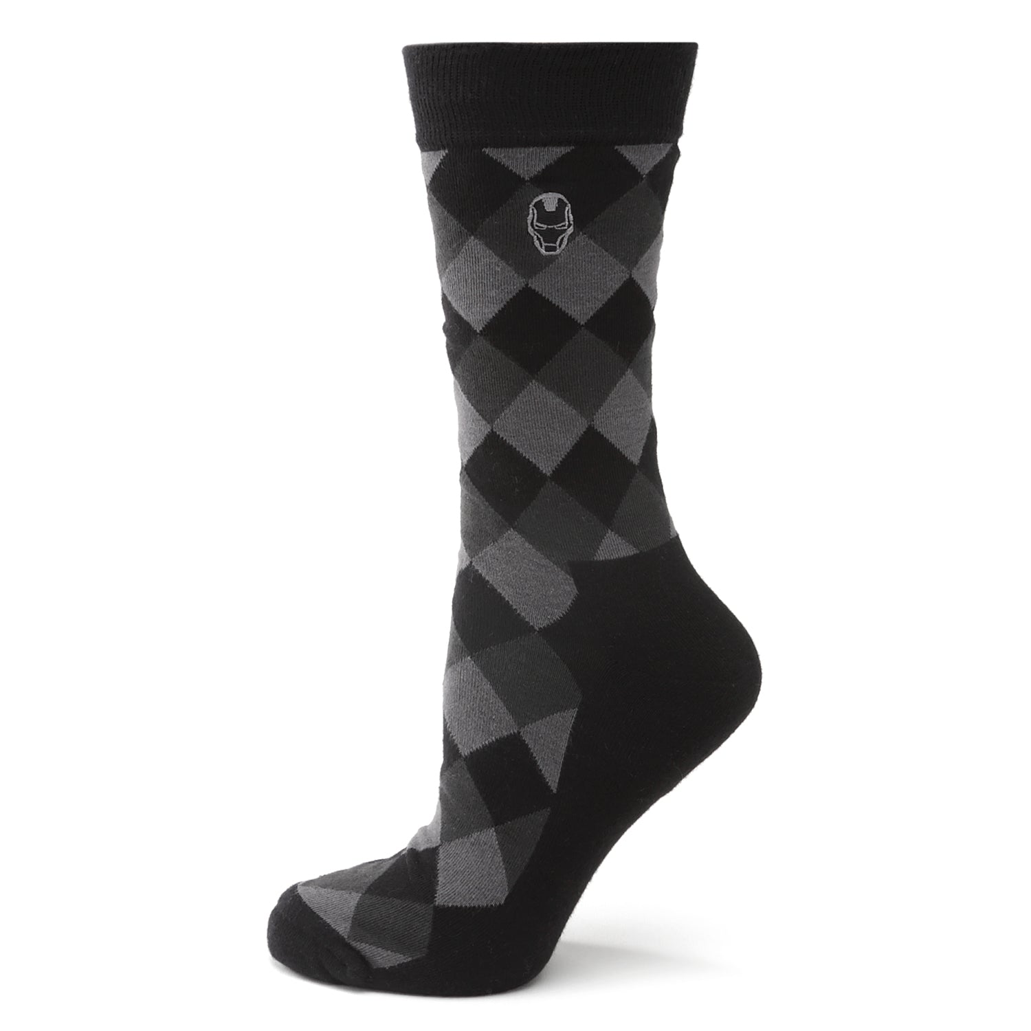 Iron Man Argyle Black Men's Socks Image 1