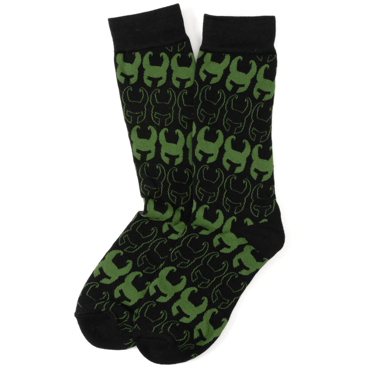 Loki Pattern Green/Black Socks Image 2