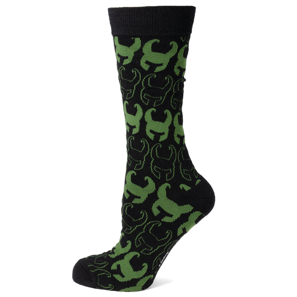 Loki Pattern Green/Black Socks Image 1