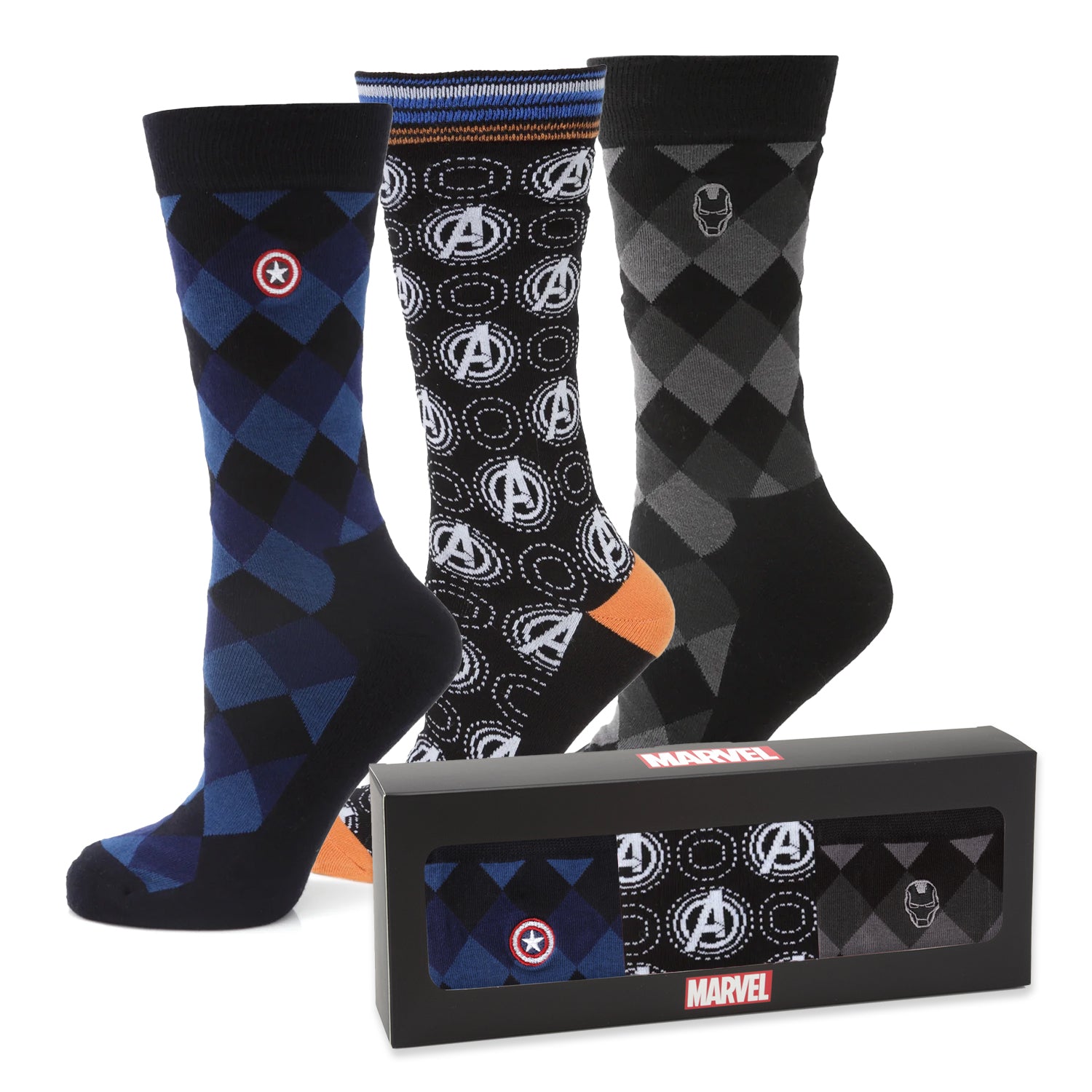 Marvel Argyle 3 Socks Pack and Lapel Pin Gift Set Image 2
