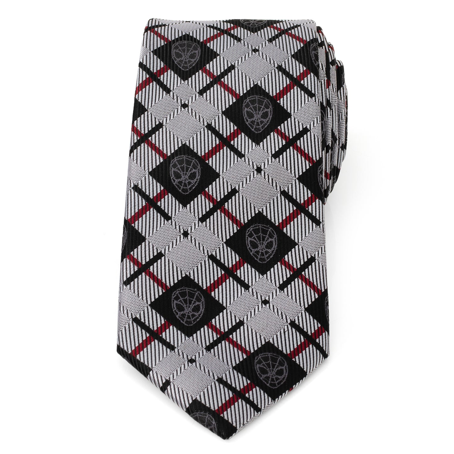 Spider-Man Plaid Black Men's Tie Image 3