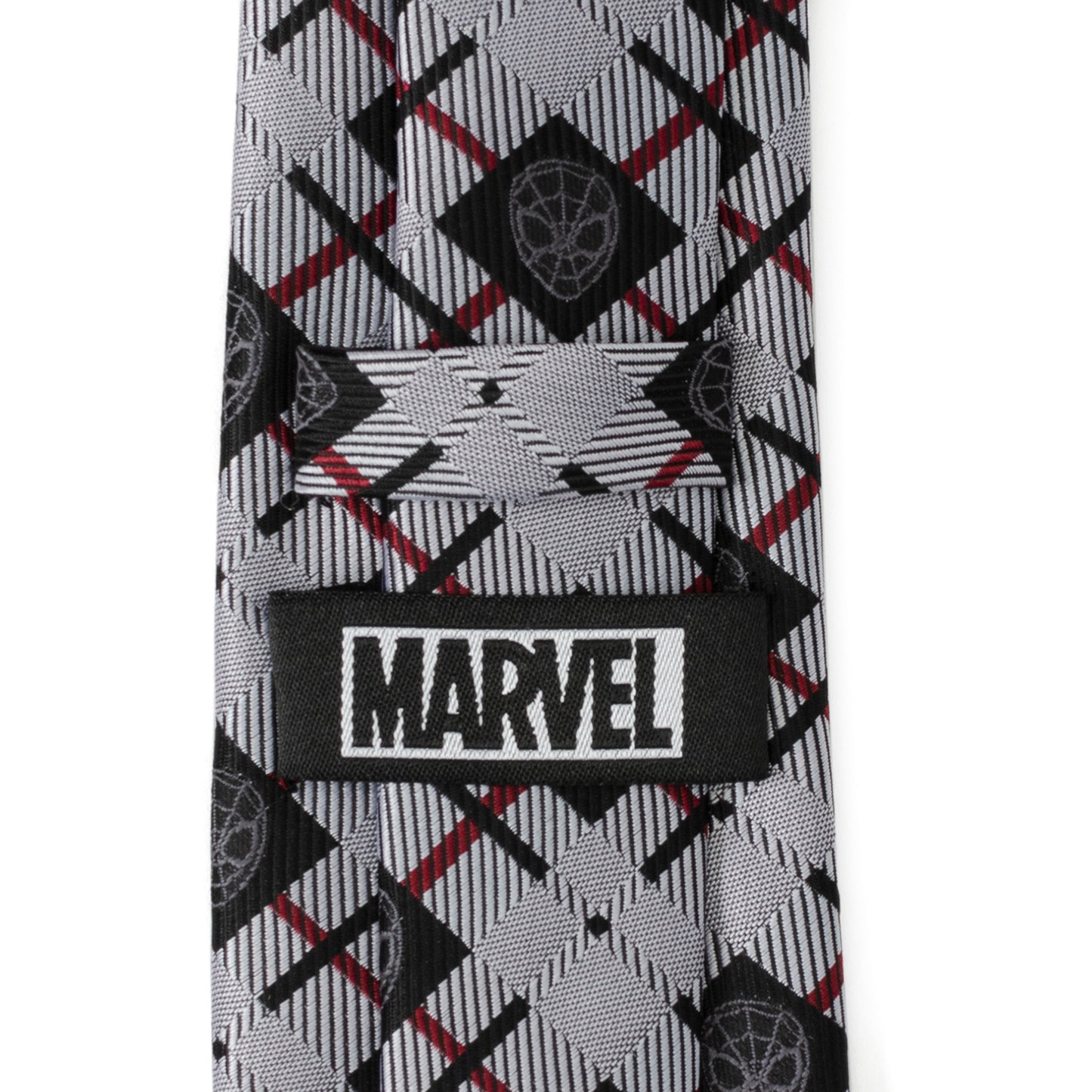 Spider-Man Plaid Black Men's Tie Image 5