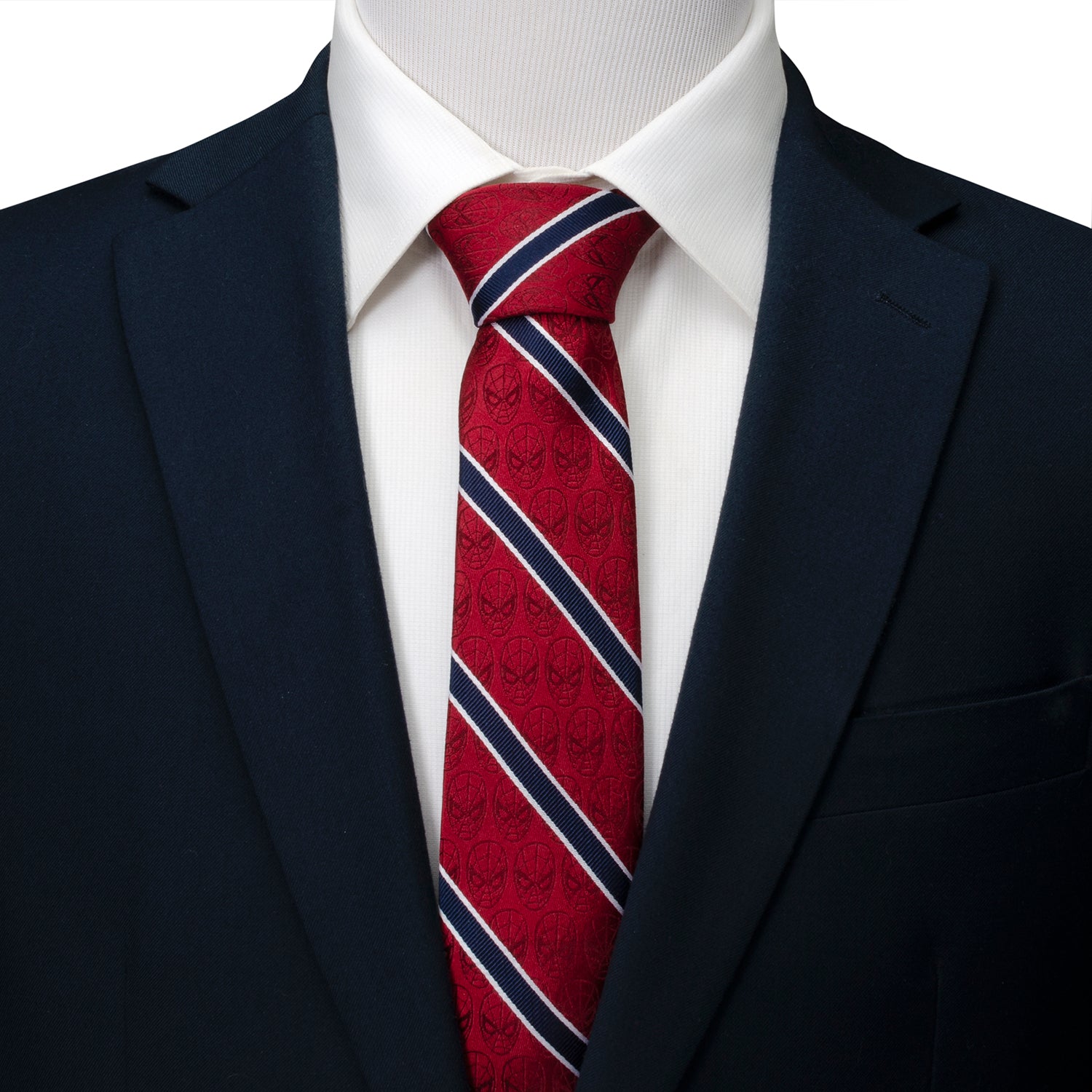 Spider-Man Red and Navy Stripe Men's Tie Image 2