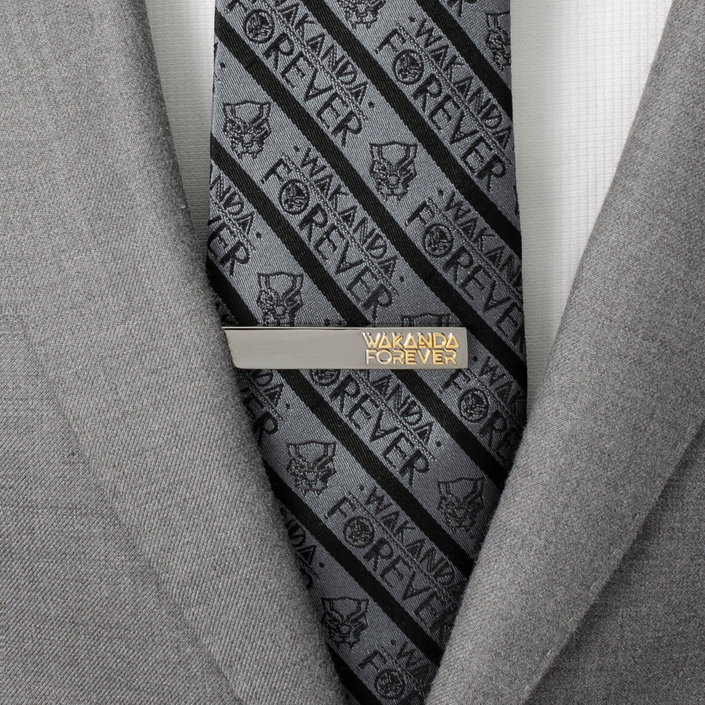 Wakanda Forever Gunmetal Gold Tie Clip Image 2