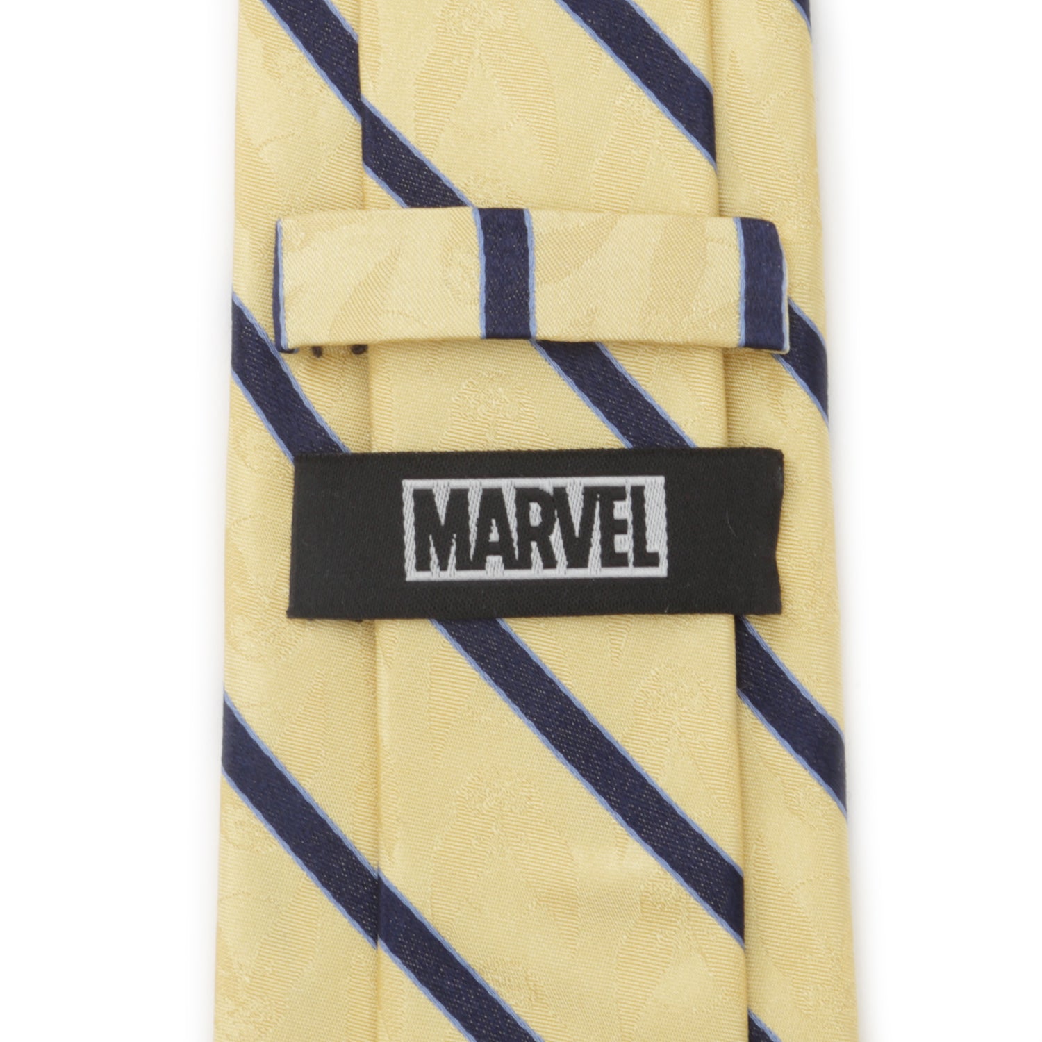 Wolverine Mask Yellow and Navy Stripe Silk Men's Tie Image 4