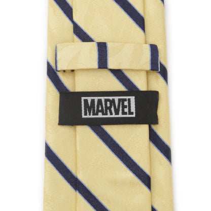 Wolverine Mask Yellow and Navy Stripe Silk Men's Tie Image 4