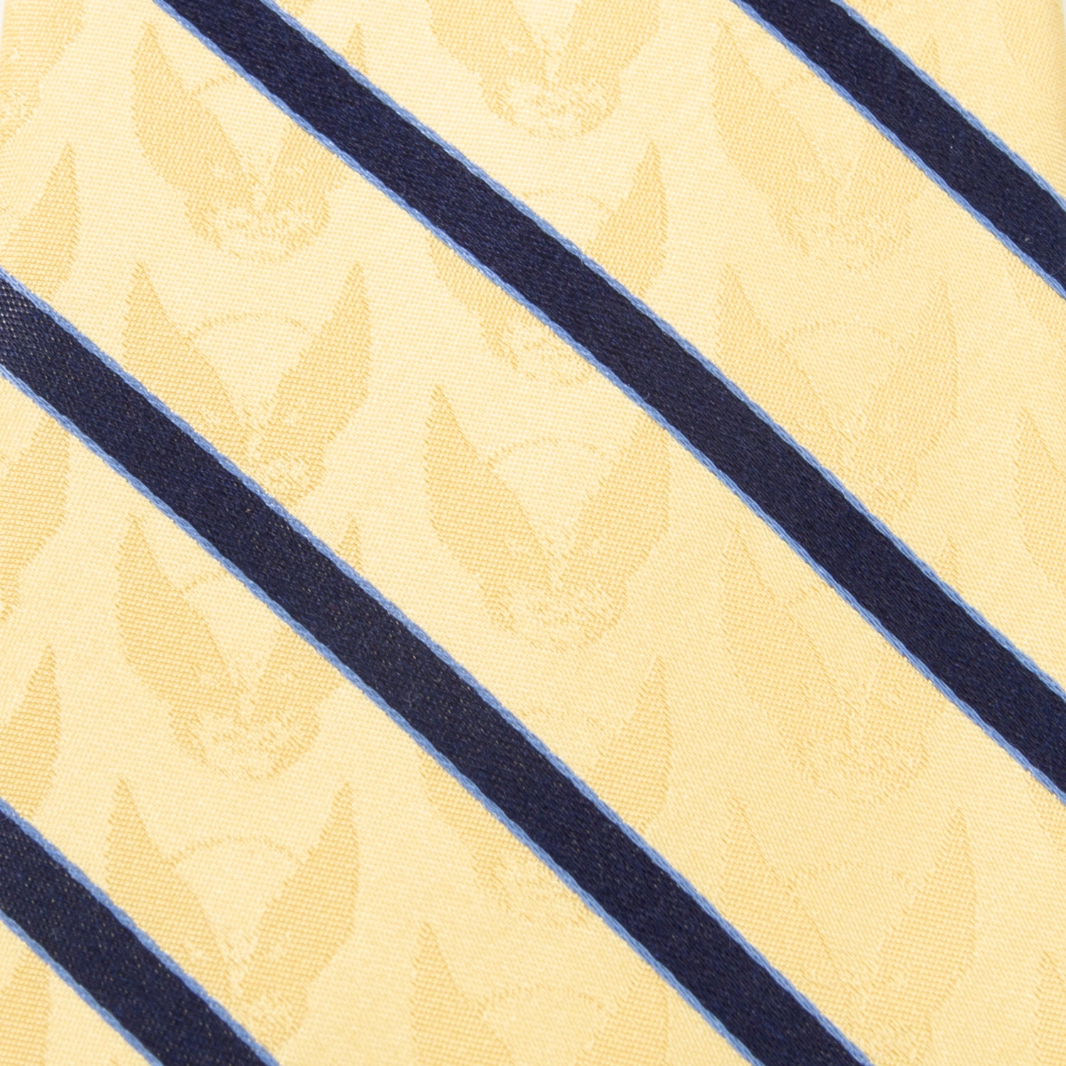 Wolverine Mask Yellow and Navy Stripe Silk Men's Tie Image 5