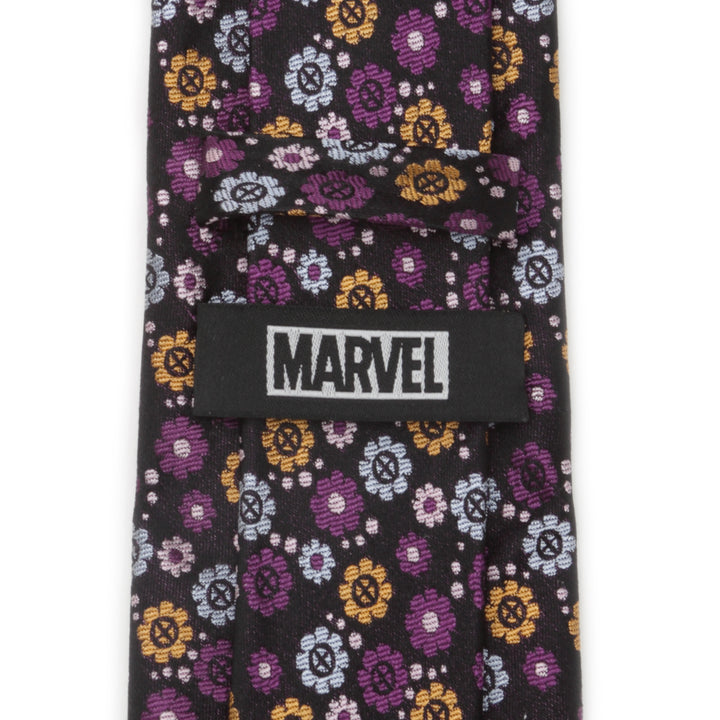 X-Men Floral Charcoal Men's Tie Image 4