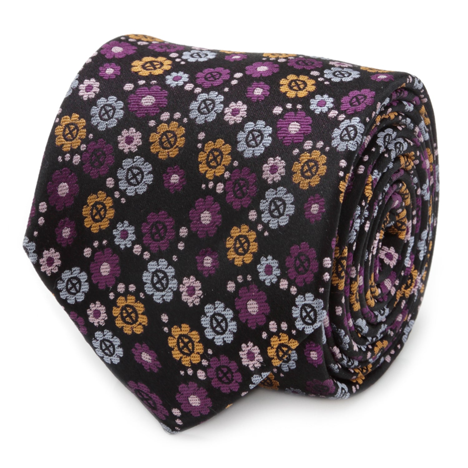 X-Men Floral Charcoal Men's Tie Image 1