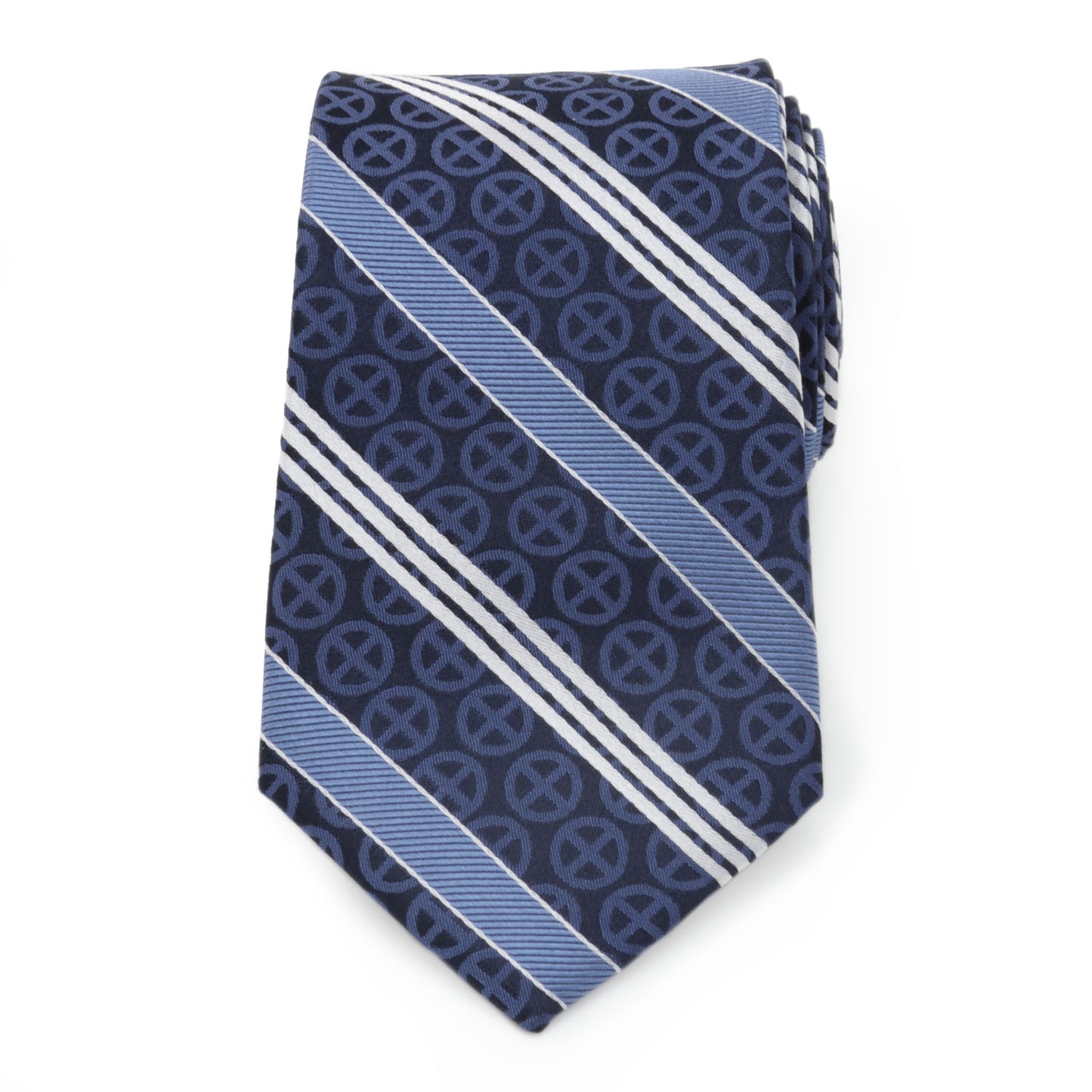 X-Men Symbol Navy Stripe Men's Tie Image 3