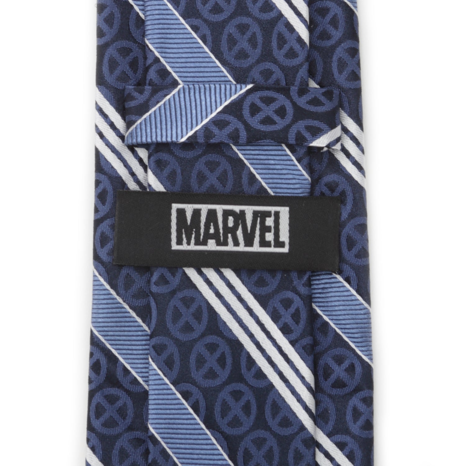 X-Men Symbol Navy Stripe Men's Tie Image 4