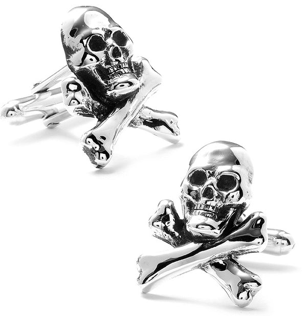 Sterling Skull and Crossbones Cufflinks Image 1