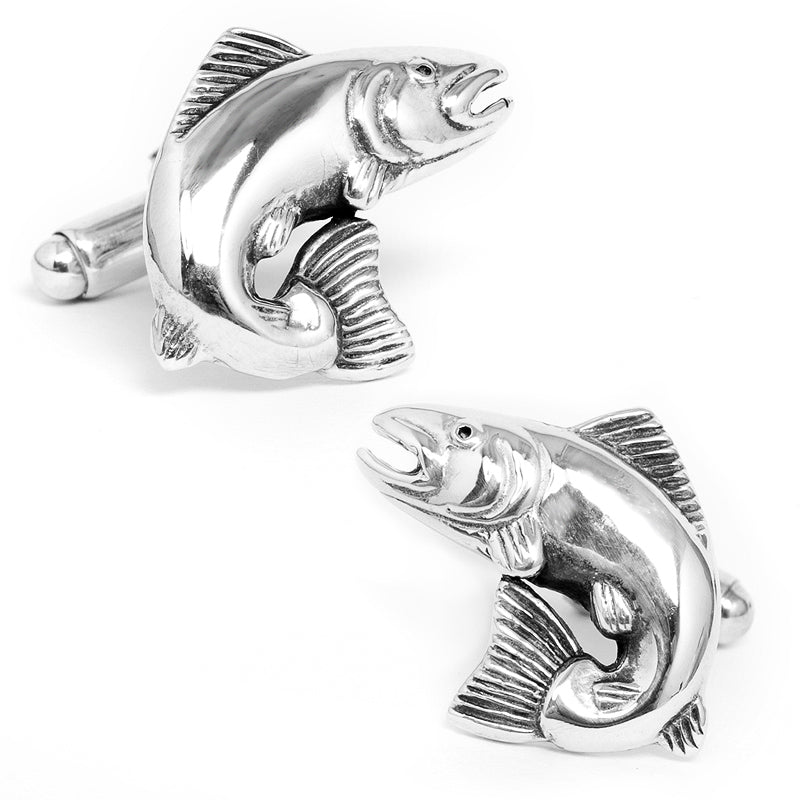 Leaping Salmon Cufflinks Image 1