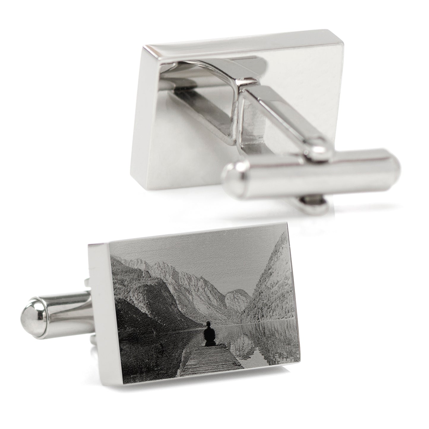 Custom Engraved Block Photo Cufflinks Image 5