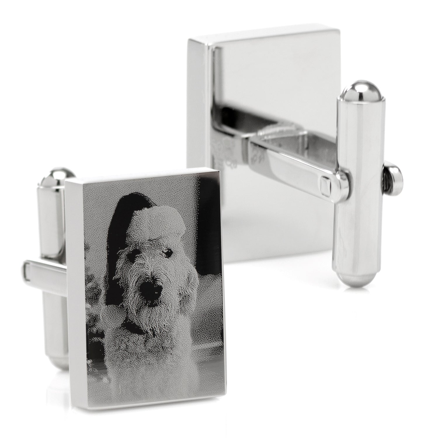 Custom Engraved Block Photo Cufflinks Image 7