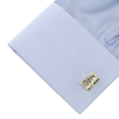 Custom Engraved Gold Plated Block Cufflinks Image 11