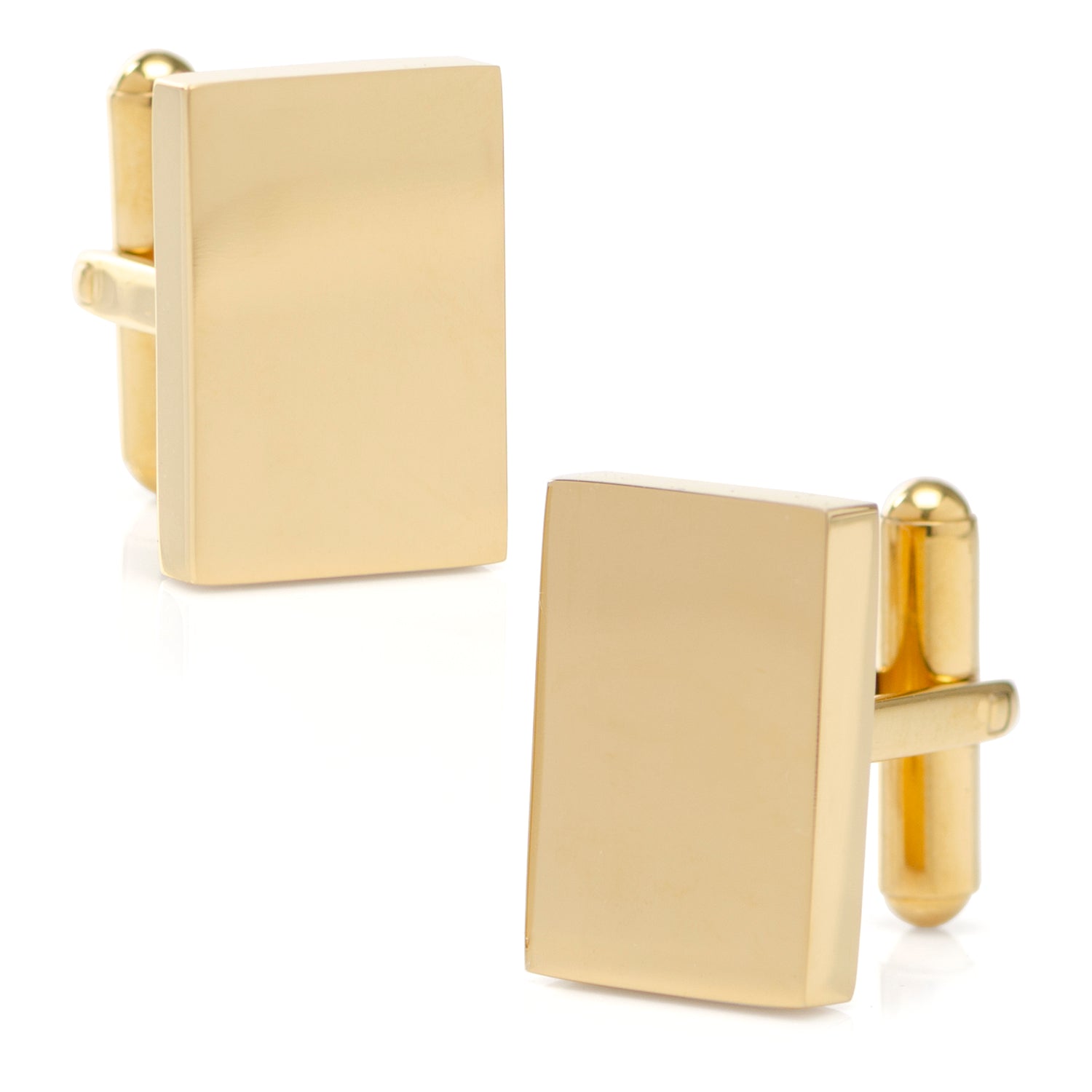 Custom Engraved Gold Plated Block Cufflinks Image 8