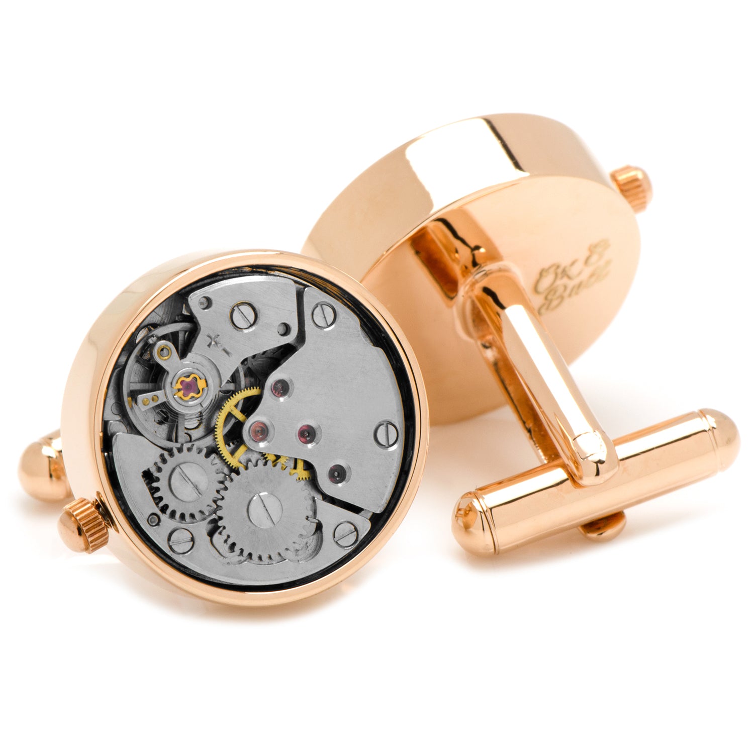 Rose Gold Watch Movement Cufflinks Image 2