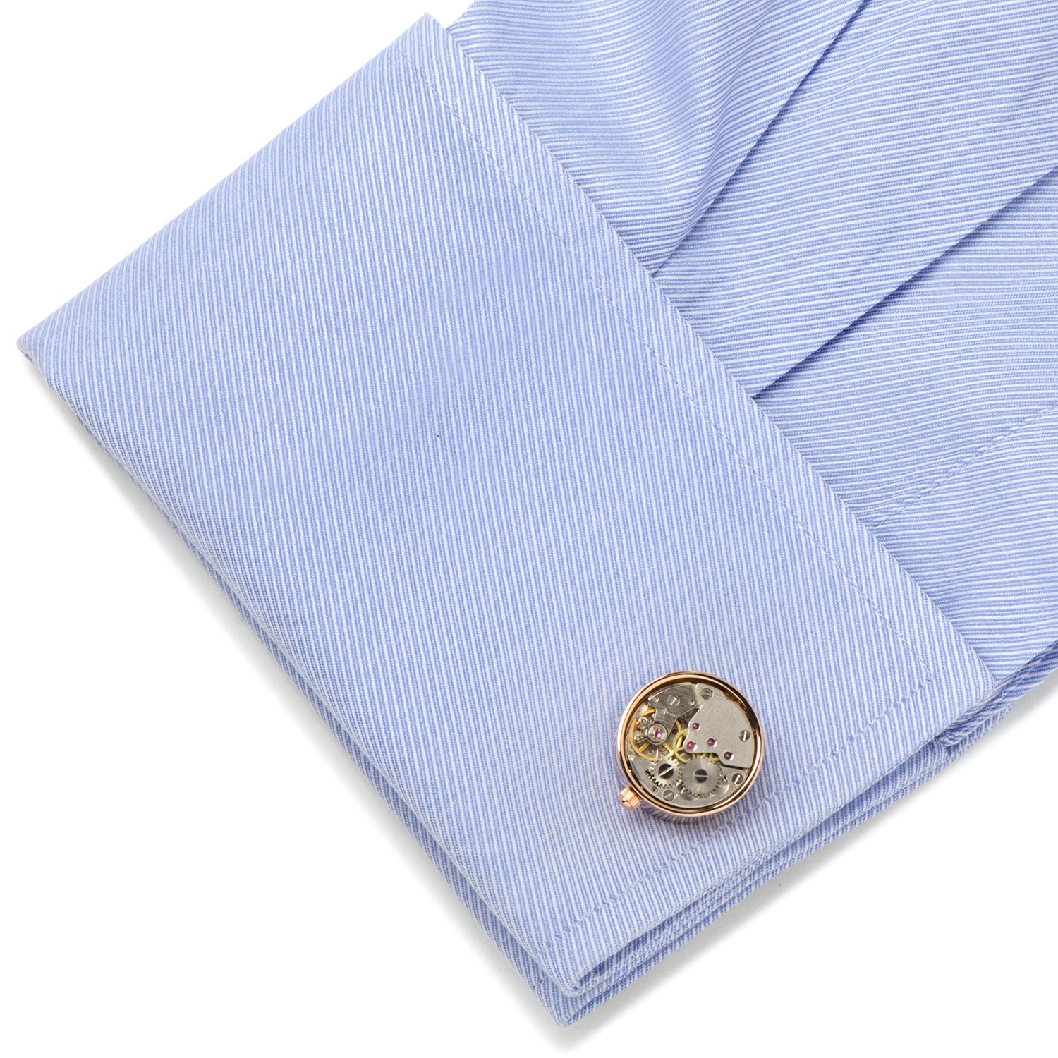 Rose Gold Watch Movement Cufflinks Image 3