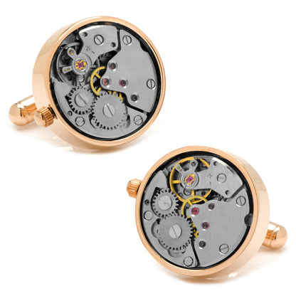 Rose Gold Watch Movement Cufflinks Image 1