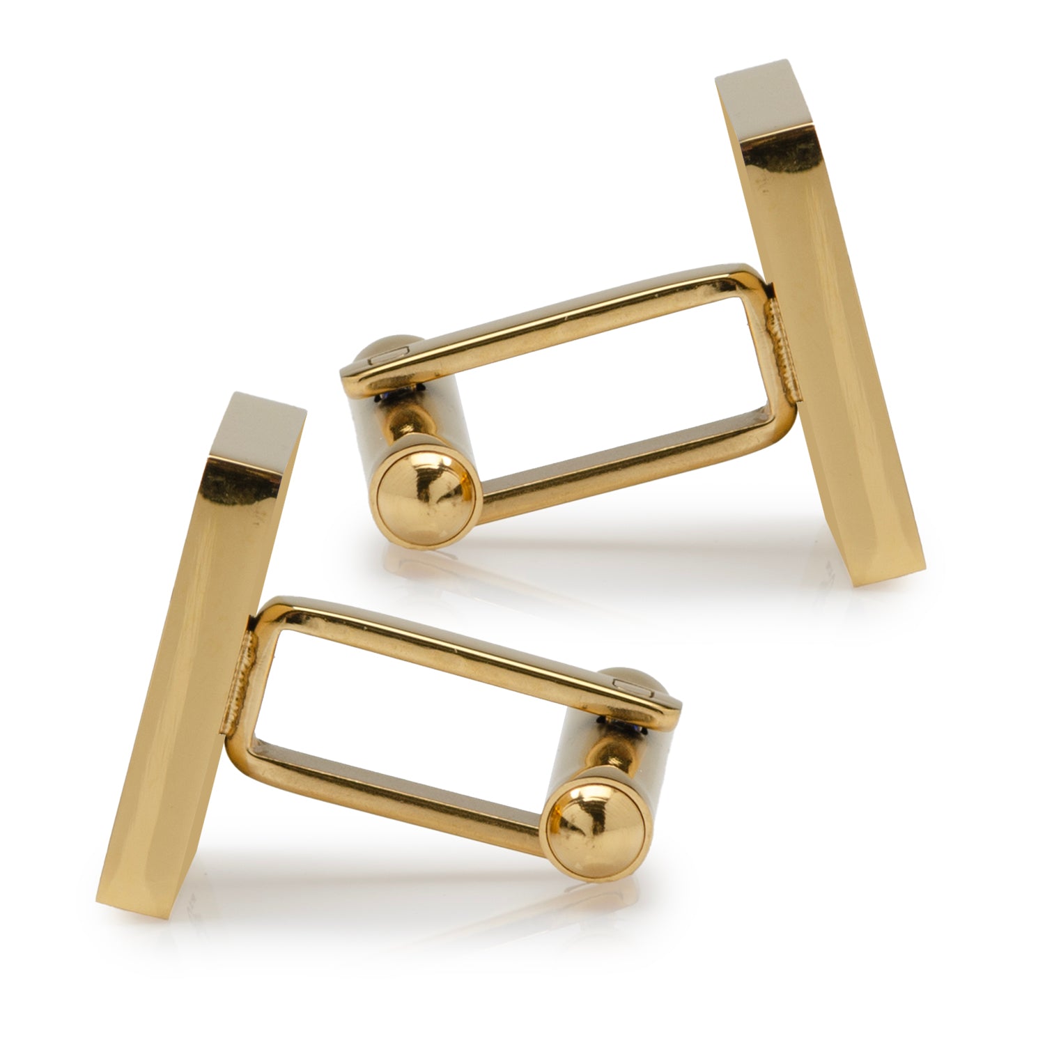 Gold Stainless Engravable Square Cufflinks Image 4