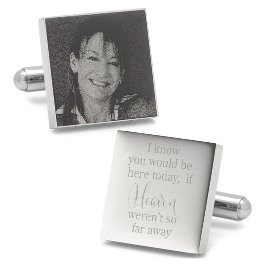 Heaven so far away Custom Photo Engravable Cufflinks Image 1