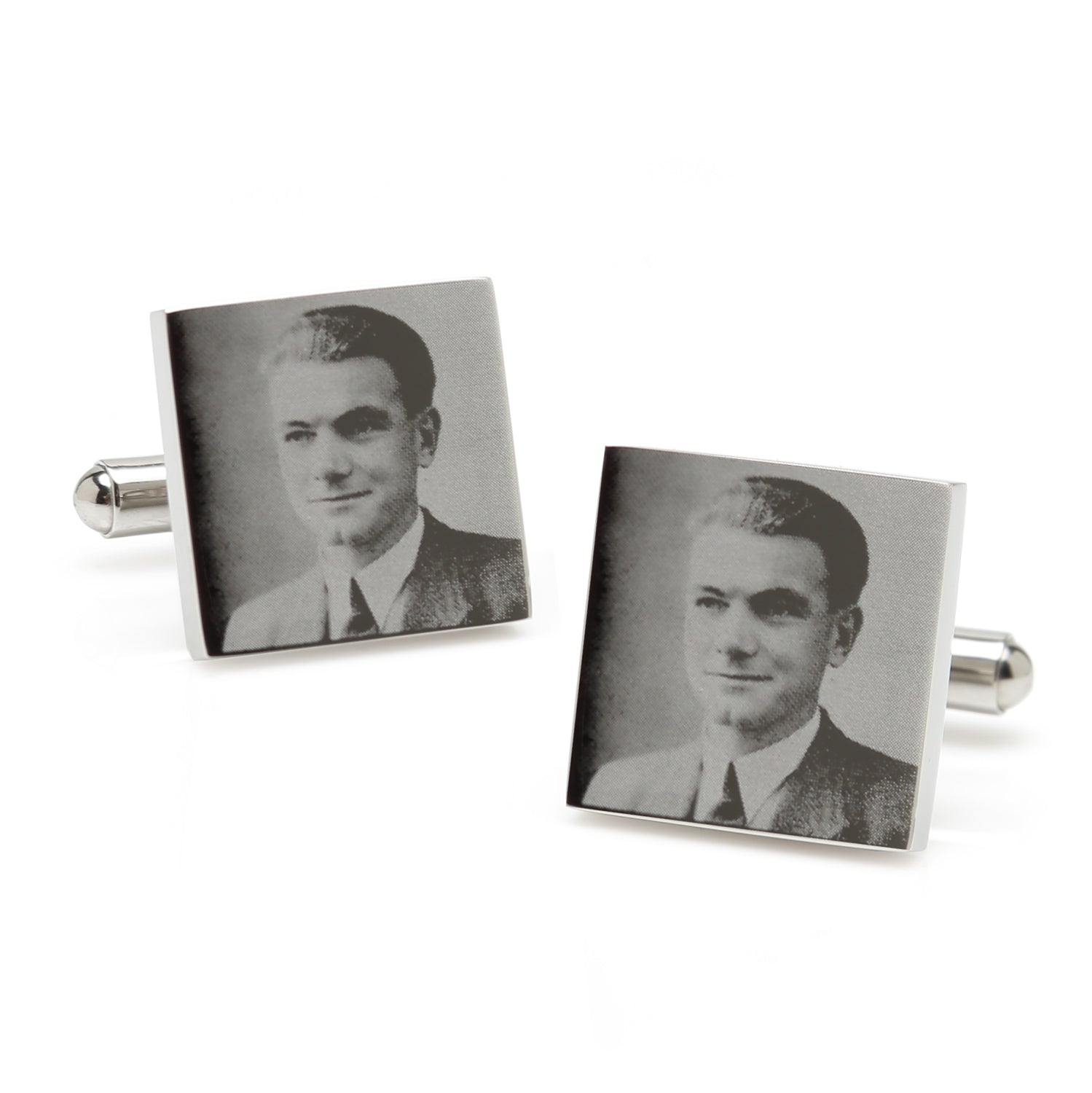 Custom Engraved Square Photo Cufflinks Image 2