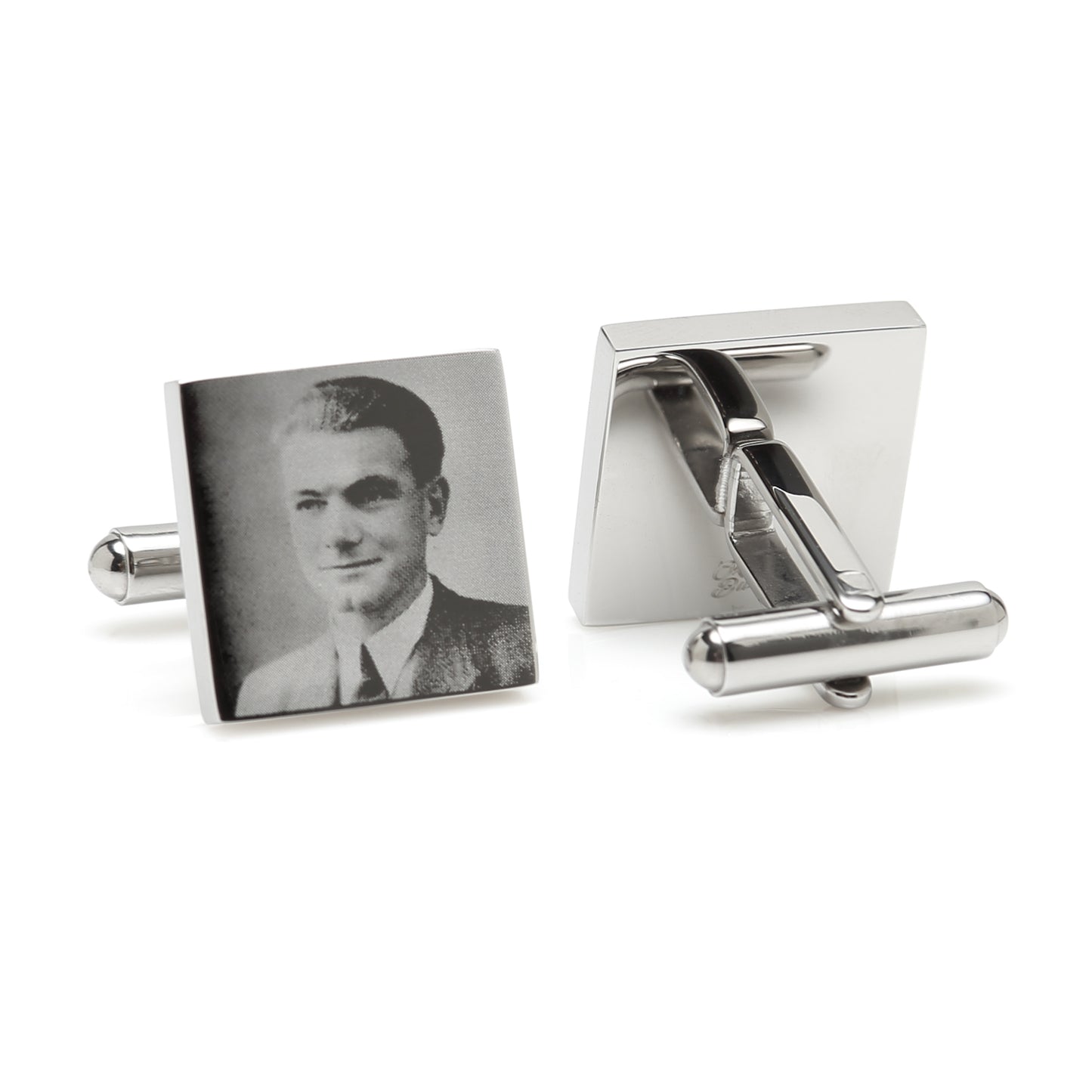 Custom Engraved Square Photo Cufflinks Image 1