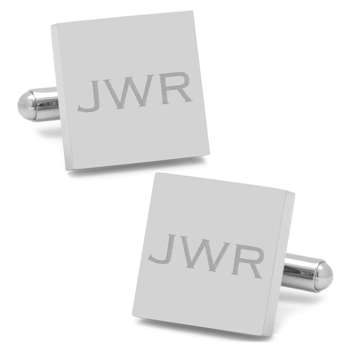 Stainless Steel Square Infinity Engravable Cufflinks Image 2