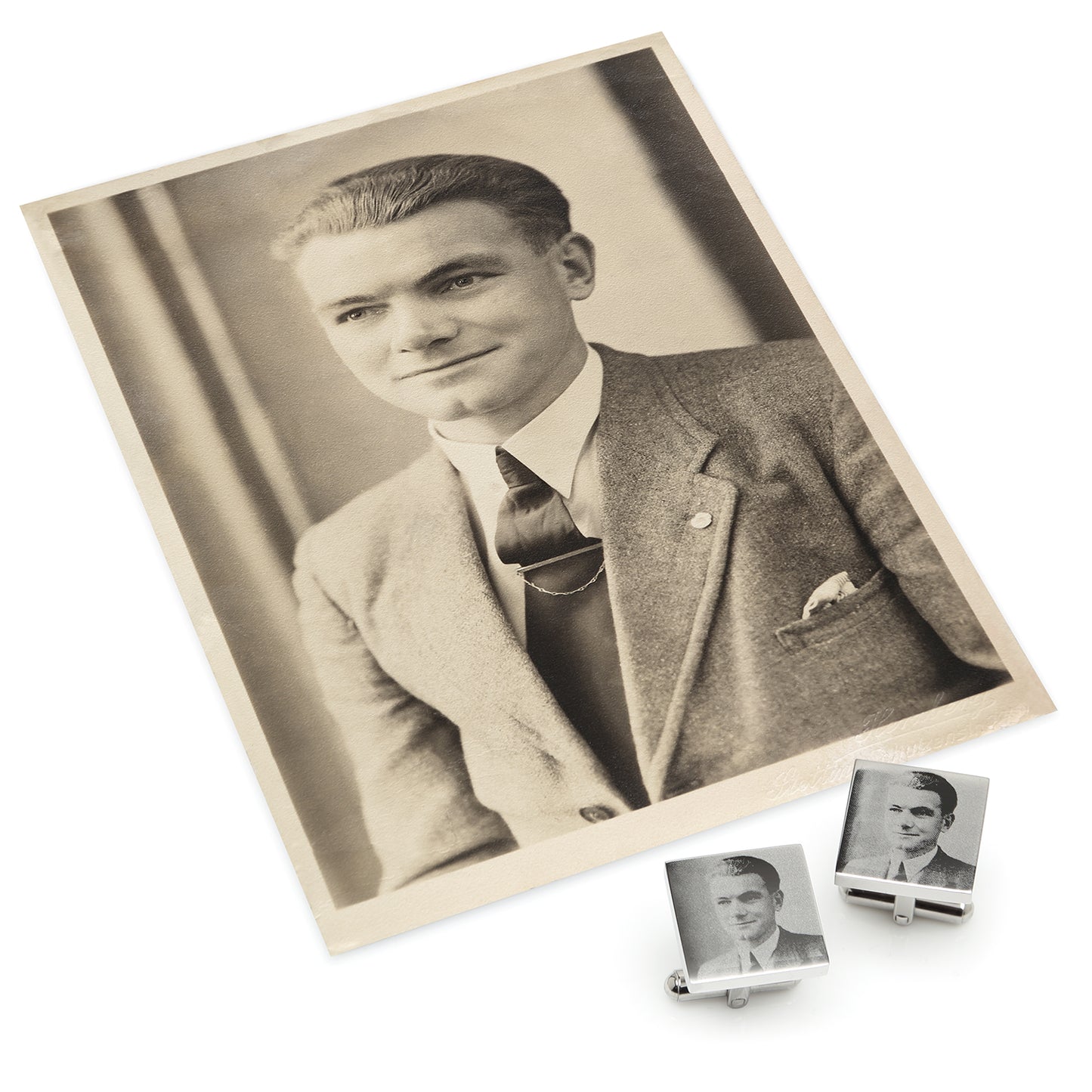 Stainless Steel Square Infinity Engravable Cufflinks Image 7