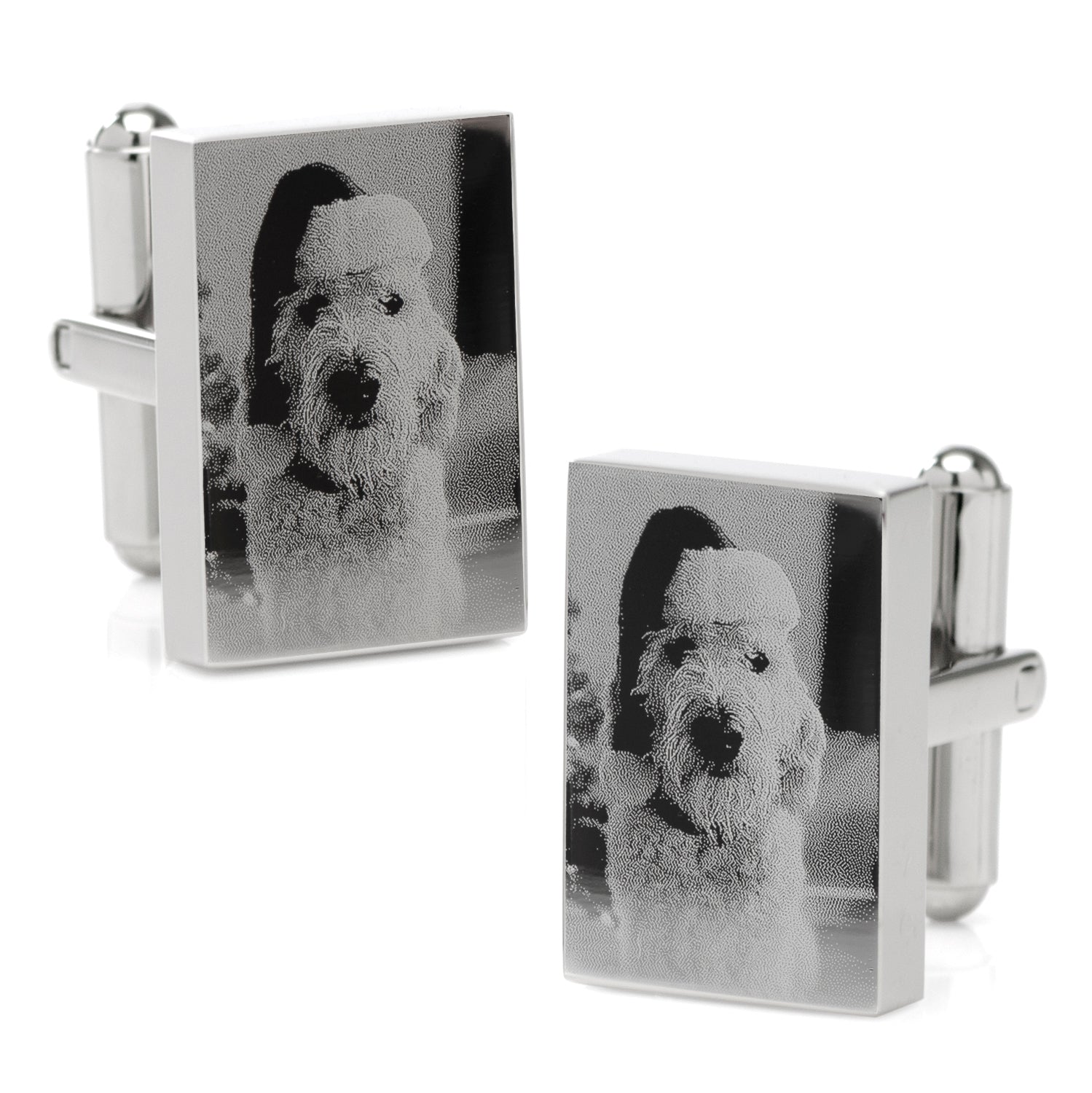 Stainless Steel Rectangle Infinity Engravable Cufflinks Image 6