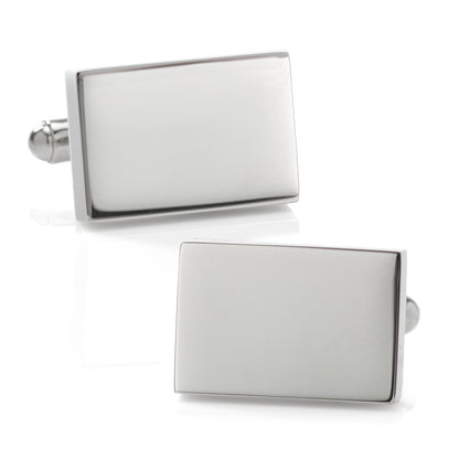 Stainless Steel Rectangle Infinity Engravable Cufflinks Image 1