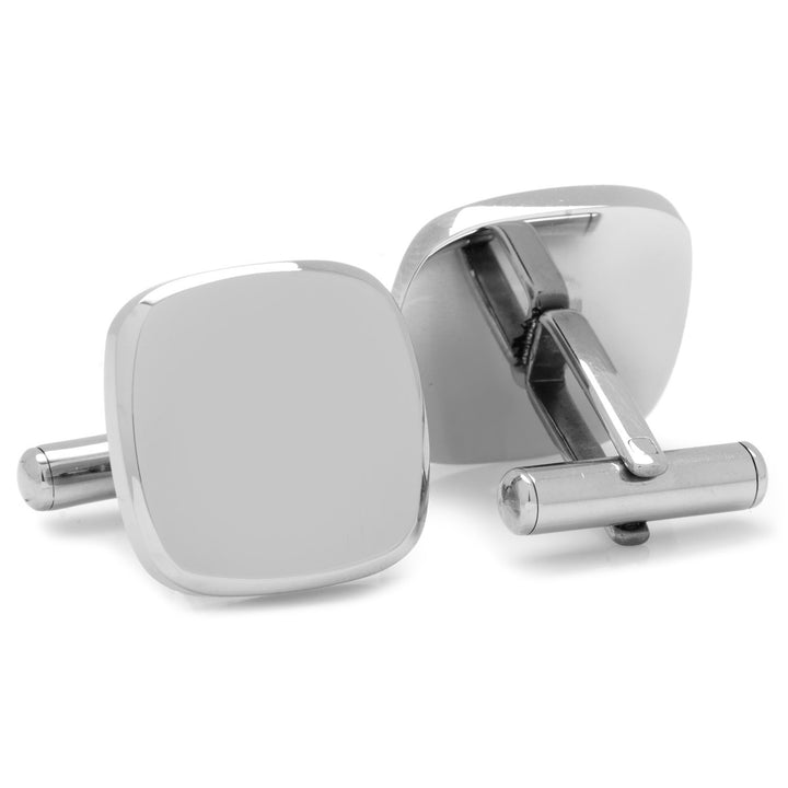 Stainless Steel Soft Square Engravable Cufflinks Image 2