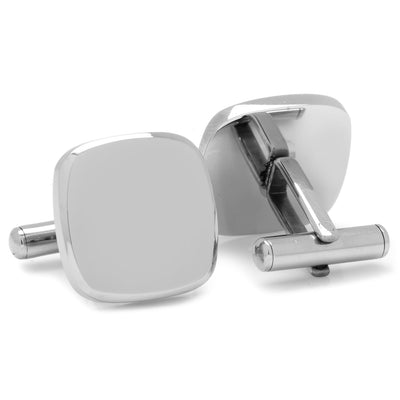 Stainless Steel Soft Square Engravable Cufflinks