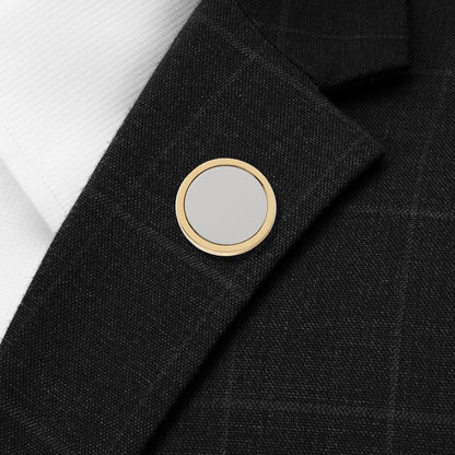Two Toned Stainless Steel Round Infinity Engravable Lapel Pin Image 2