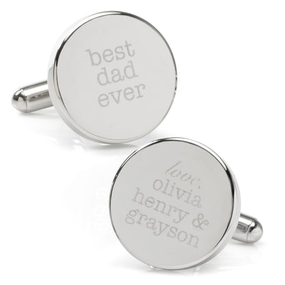 Best Dad Ever Engravable Cufflinks Image 1