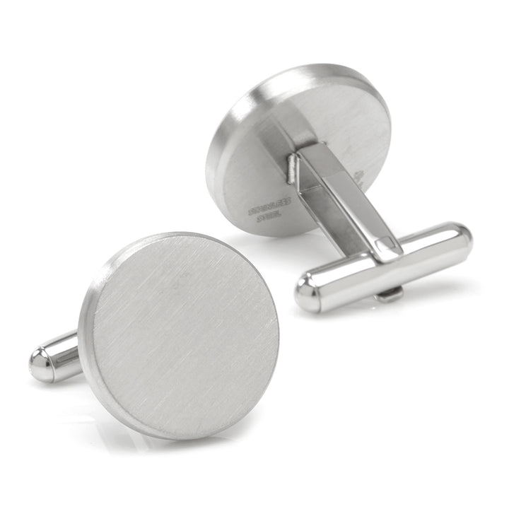 Brushed Stainless Steel Cufflinks Image 2