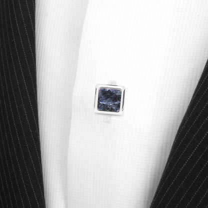 Silver and Sodalite JFK Presidential Studs Image 4