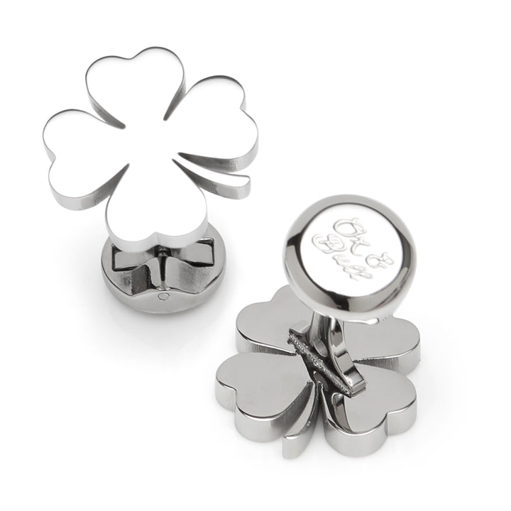 Four Leaf Clover Stainless Cufflink Image 2