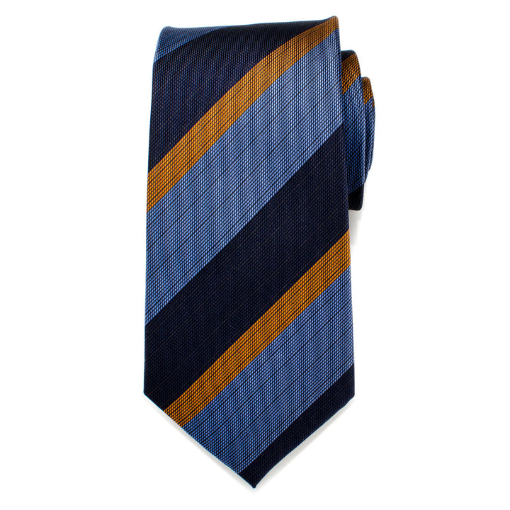 The Andrew Tie (Blue Orange Stripe Men's Tie) Image 3