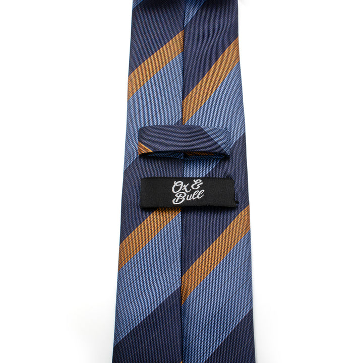 The Andrew Tie (Blue Orange Stripe Men's Tie) Image 4