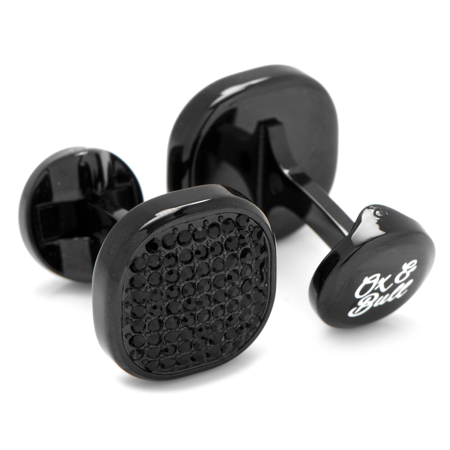 Black Stainless Steel Black Crystal Cufflink and 5-Stud Set Image 5