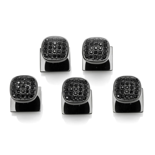 Stainless Steel Black Plated Black Pave Crystal Studs Image 1