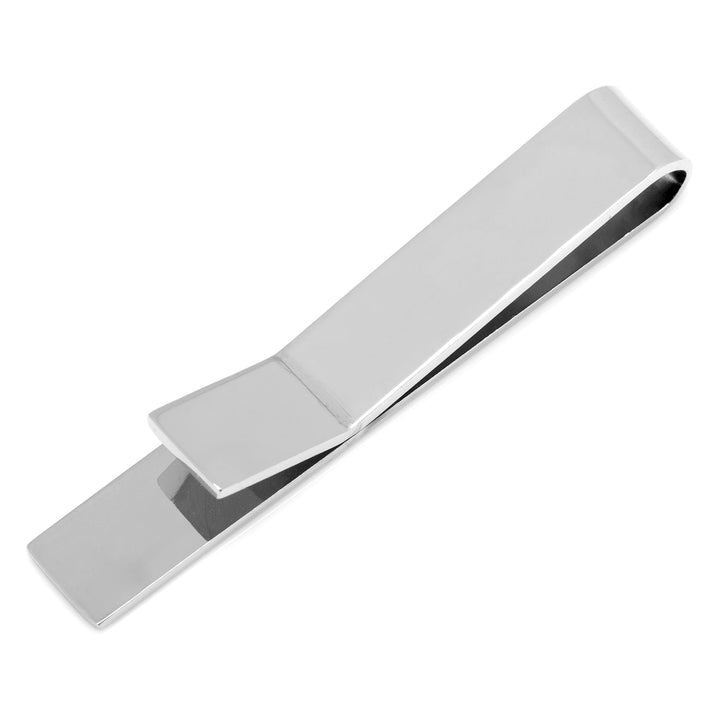 Stainless Steel Beveled Square Engravable Cufflinks and Tie Bar Gift Set Image 5